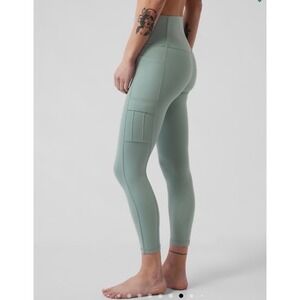 NWT Athleta Salutation Cargo 7/8 Tight Leggings Sage Green 2X